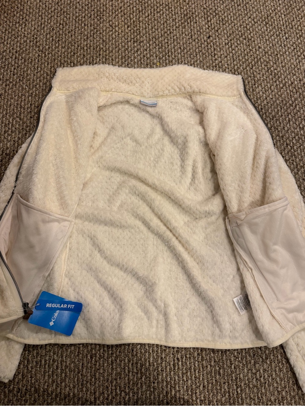 NWT Columbia Cream Plush Full-Zip Light Fleece Jacket XS - Picture 3 of 8